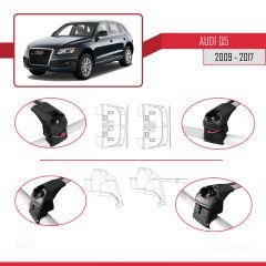 Audi Q5 (8R) 2009-2017 Arası ile uyumlu ACE-2 Ara Atkı Tavan Barı GRİ