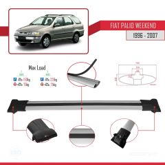 Fiat Palio WEEKEND 1996-2007 Arası ile uyumlu FLY Model Ara Atkı Tavan Barı GRİ