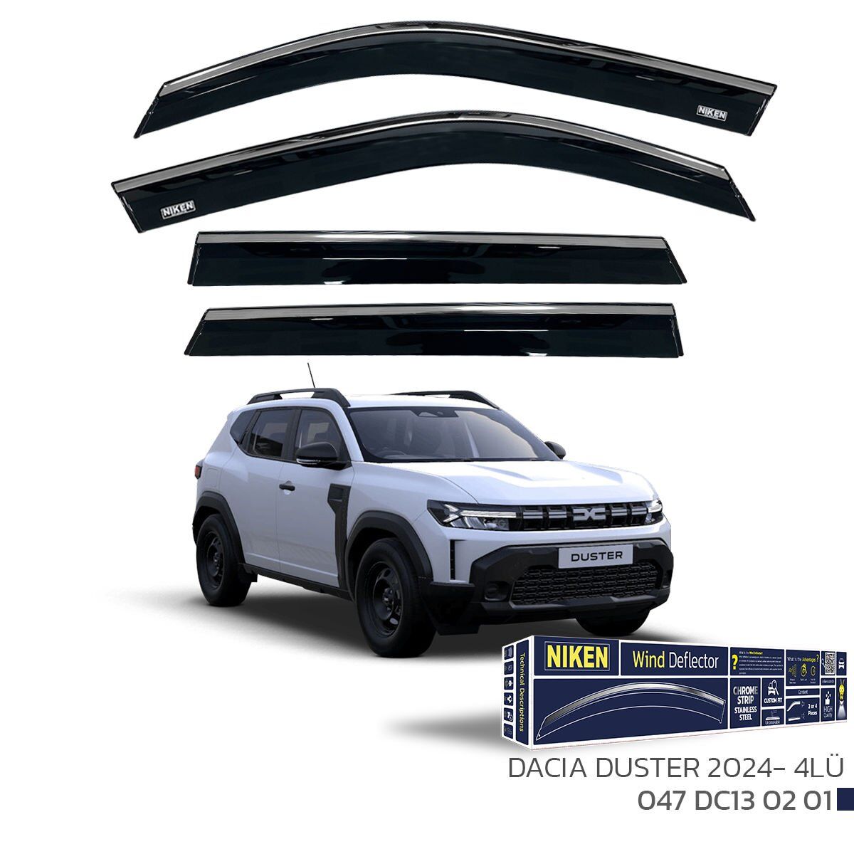 DACIA DUSTER 2024 - KROMLU CAM RÜZGARLIĞI 4LÜ