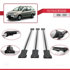 Fiat Palio WEEKEND 1996-2007 Arası ile Uyumlu FLY Model Ara Atkı Tavan Barı GRİ 3 ADET BAR