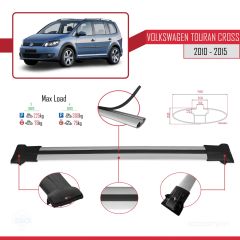 Volkswagen Touran CROSS 2010-2015 Arası ile Uyumlu FLY Model Ara Atkı Tavan Barı GRİ 3 ADET BAR