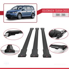 Volkswagen Touran CROSS 2010-2015 Arası ile Uyumlu FLY Model Ara Atkı Tavan Barı SİYAH 3 ADET BAR