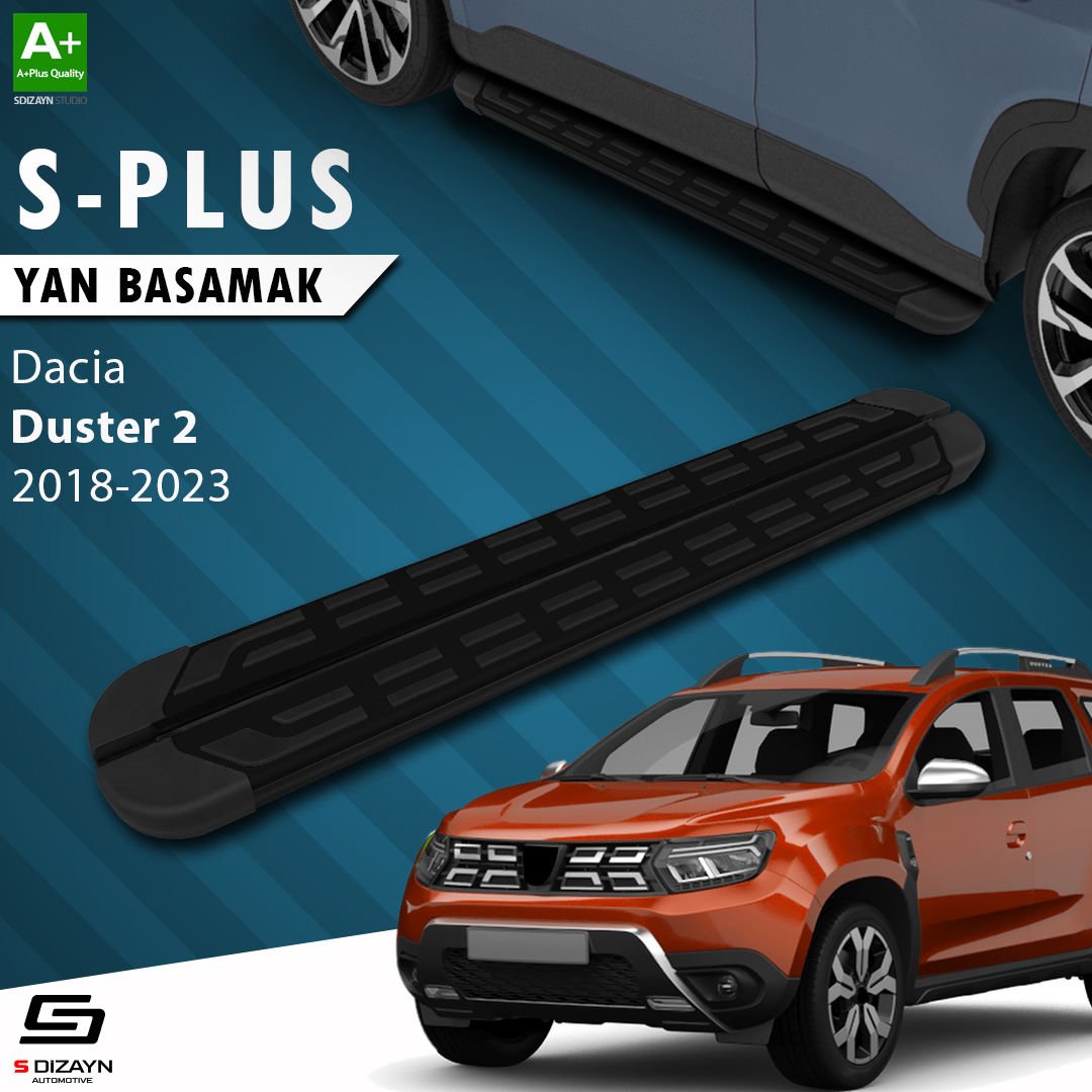 S-Dizayn Dacia Duster 2 S-Plus Siyah Yan Basamak 173 Cm 2018-2023