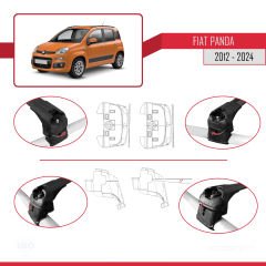 Fiat PANDA (319) 2012 ve Sonrası ile uyumlu ACE-2 Ara Atkı Tavan Barı SİYAH