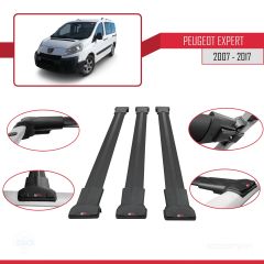 Peugeot Expert 2007-2017 Arası ile uyumlu FLY Model Ara Atkı Tavan Barı SİYAH 3 ADET BAR