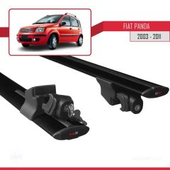 Fiat Panda 2003-2011 Arası ile uyumlu HOOK Model Anahtar Kilitli Ara Atkı Tavan Barı SİYAH