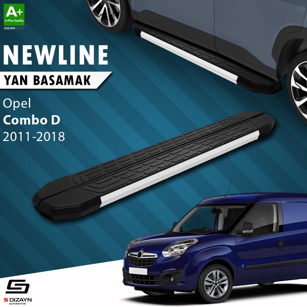 S-Dizayn Opel Combo D Uzun Şase NewLine Aluminyum Yan Basamak 223 Cm 2011-2018 A+ Kalite