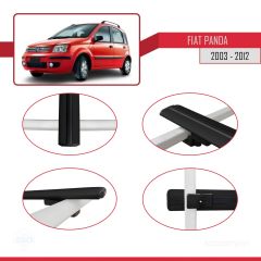 Fiat Panda 2003-2012 Arası ile uyumlu Basic Model Ara Atkı Tavan Barı SİYAH 3 ADET