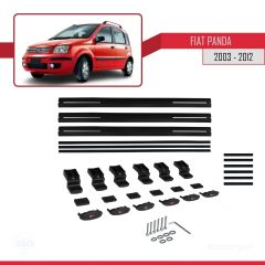 Fiat Panda 2003-2012 Arası ile uyumlu Basic Model Ara Atkı Tavan Barı SİYAH 3 ADET