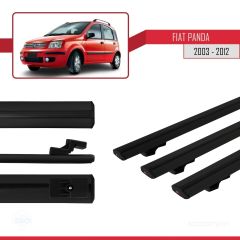 Fiat Panda 2003-2012 Arası ile uyumlu Basic Model Ara Atkı Tavan Barı SİYAH 3 ADET