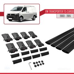 Volkswagen Transporter (T5) 2003-2015 Arası ile uyumlu FLY Model Ara Atkı Tavan Barı SİYAH 4 ADET BAR