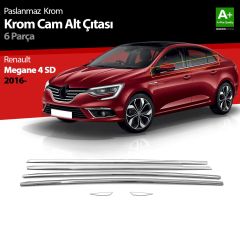 Renault Megane Uyumlu 4 Sedan Krom Cam Çıtası 6 Parça. 2016 Üzeri