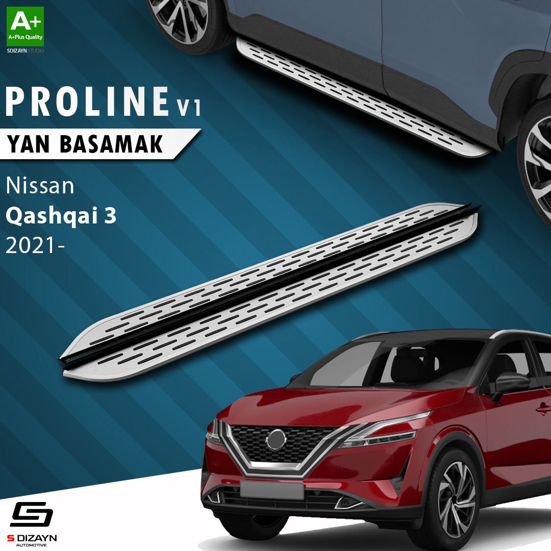 S-Dizayn Nissan Qashqai 3 OEM Still Pro V1 Aluminyum Yan Basamak 173 Cm 2021 Üzeri