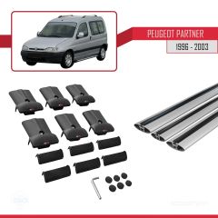 Peugeot Partner 1996-2003 Arası ile uyumlu FLY Model Ara Atkı Tavan Barı GRİ 3 ADET BAR