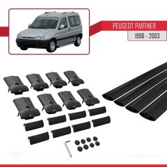 Peugeot Partner 1996-2003 Arası ile uyumlu FLY Model Ara Atkı Tavan Barı SİYAH 4 ADET BAR