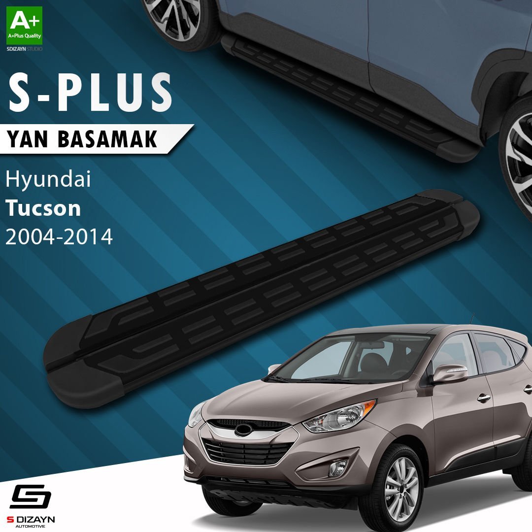 S-Dizayn Hyundai Tucson 2 S-Plus Siyah Yan Basamak 173 Cm 2004-2014