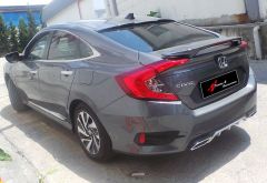 Honda Civic Uyumlu 2016 S Fc5 - Bagaj Üzeri Işıklı Spoiler - Plastik