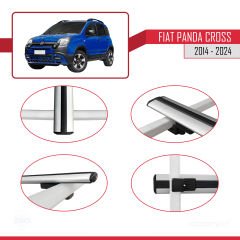 Fiat Panda Cross 2014 ve Sonrası ile uyumlu Basic Model Ara Atkı Tavan Barı GRİ  3 ADET