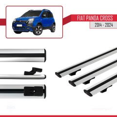 Fiat Panda Cross 2014 ve Sonrası ile uyumlu Basic Model Ara Atkı Tavan Barı GRİ  3 ADET