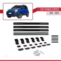 Fiat Panda Cross 2014 ve Sonrası ile uyumlu Basic Model Ara Atkı Tavan Barı SİYAH  3 ADET