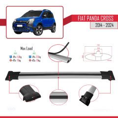 Fiat Panda Cross 2014 ve Sonrası ile uyumlu FLY Model Ara Atkı Tavan Barı GRİ