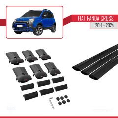 Fiat Panda Cross 2014 ve Sonrası ile uyumlu FLY Model Ara Atkı Tavan Barı SİYAH  3 ADET