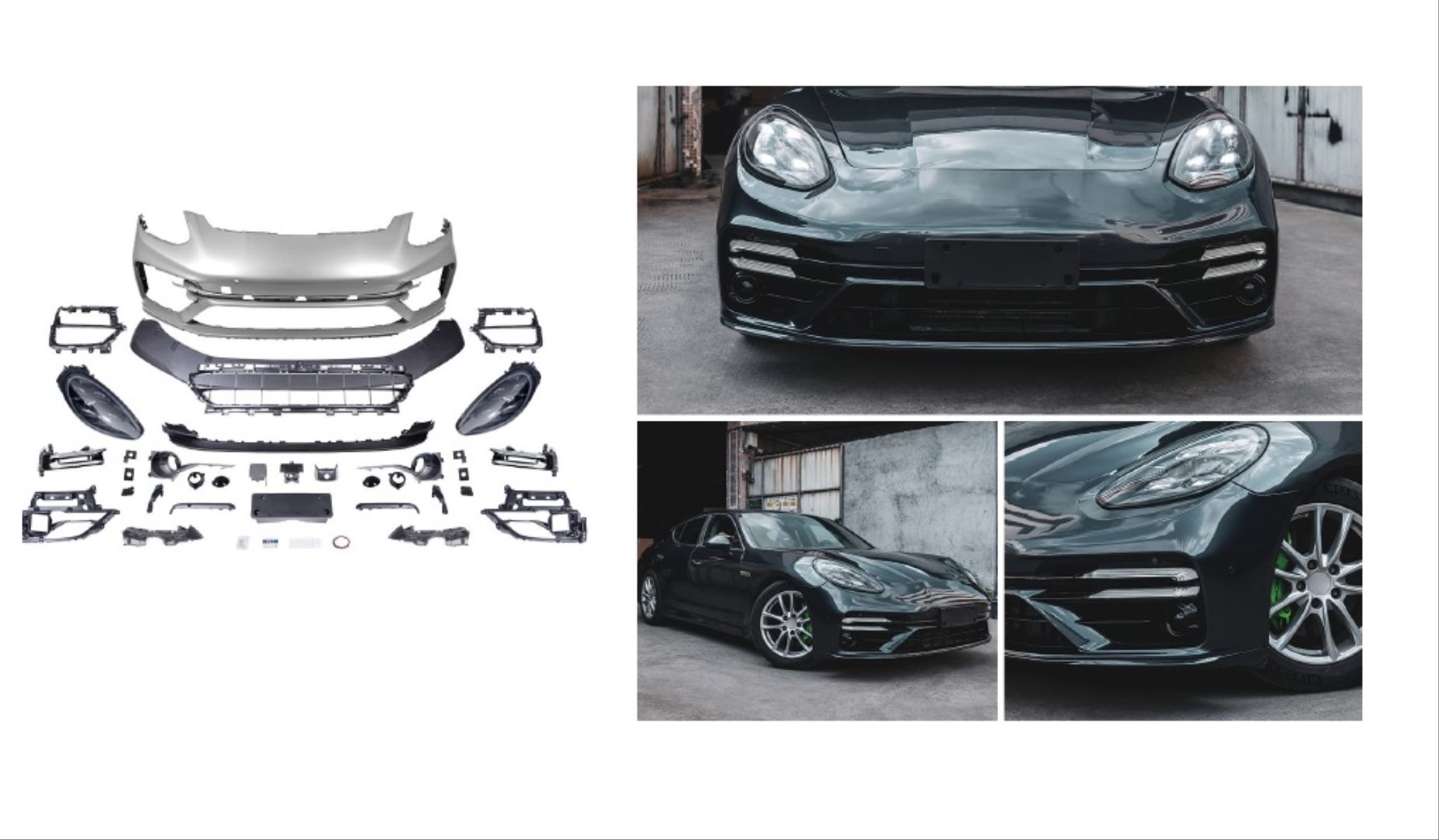 Panamera 2011-2013 Uyumlu İçin Full Facelift 2018 Turbo S Body Kit (Farlar Dahil) Parça