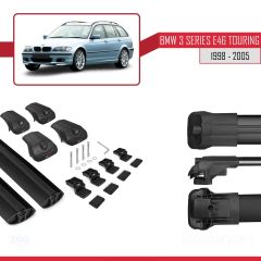 BMW 3 Serisi (E46) TOURING 1998-2005 Arası ile uyumlu ACE-1 Ara Atkı Tavan Barı SİYAH