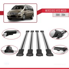 Mercedes Vito (W639) 2010-2014 Arası ile uyumlu FLY Model Ara Atkı Tavan Barı GRİ 4 ADET BAR