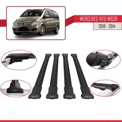 Mercedes Vito (W639) 2010-2014 Arası ile uyumlu FLY Model Ara Atkı Tavan Barı SİYAH 4 ADET BAR