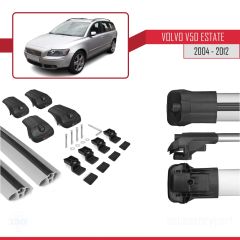 Volvo V50 Estate 2004-2012 Arası ile uyumlu ACE-1 Ara Atkı Tavan Barı GRİ