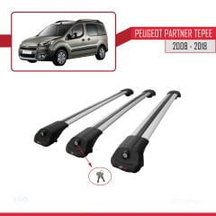 Peugeot Partner Tepee 2008-2018 Arası ile uyumlu ACE-1 Ara Atkı Tavan Barı GRİ 3 ADET BAR