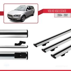 Volvo V50 Estate 2004-2012 Arası ile uyumlu Basic Model Ara Atkı Tavan Barı GRİ 3 ADET