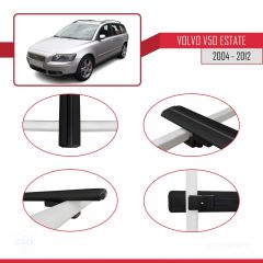 Volvo V50 Estate 2004-2012 Arası ile uyumlu Basic Model Ara Atkı Tavan Barı SİYAH 3 ADET