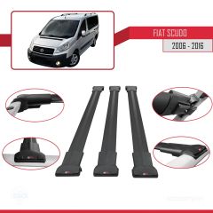 Fiat Scudo 2006-2016 Arası ile uyumlu FLY Model Ara Atkı Tavan Barı SİYAH 3 ADET BAR