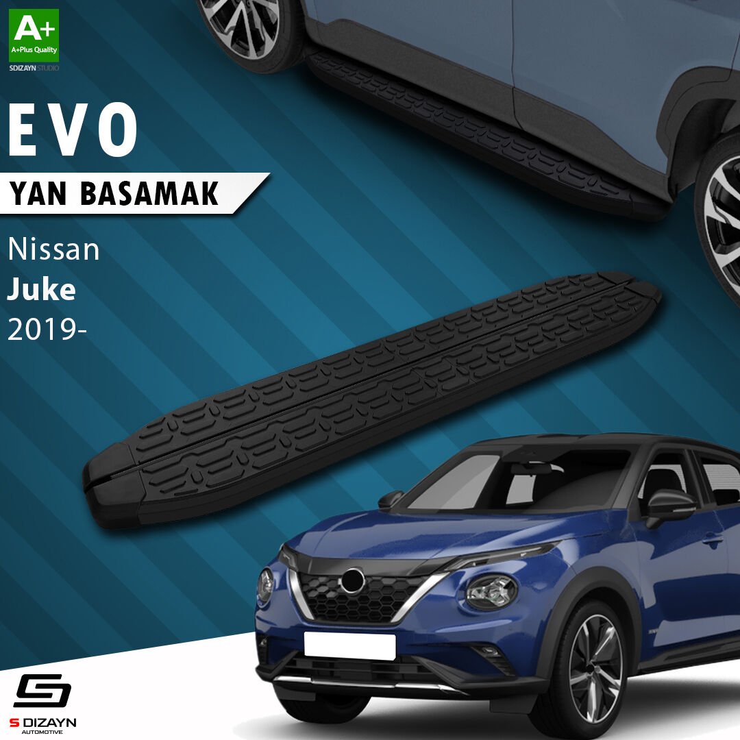 S-Dizayn Nissan Juke 2 Evo Siyah Yan Basamak 173 Cm 2019 Üzeri A+ Kalite