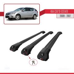 Kia Ceed SPORTSWAGON 2009-2012 Arası ile uyumlu ACE-1 Ara Atkı Tavan Barı SİYAH 3 ADET BAR