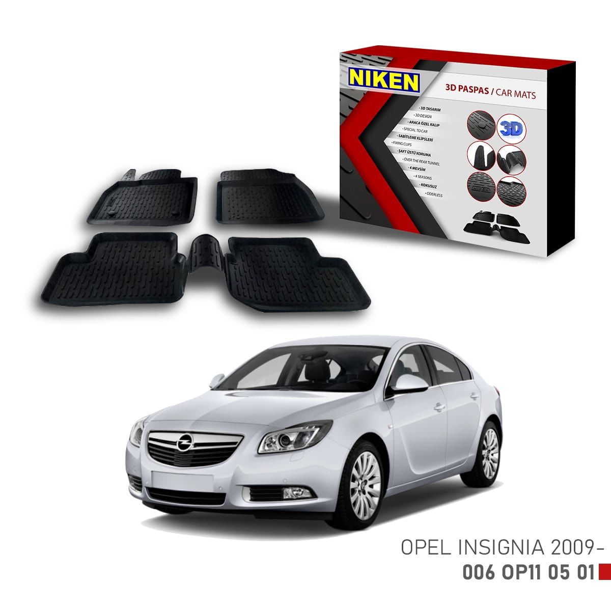 Opel Insignia -2009 için Uyumlu 3D Paspas