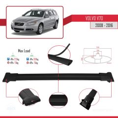 Volvo V70 2008-2016 Arası ile Uyumlu FLY Model Ara Atkı Tavan Barı SİYAH 3 ADET BAR