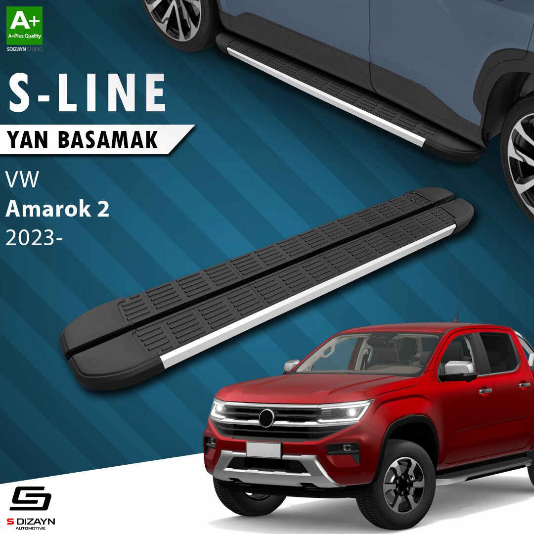 S-Dizayn VW Amarok 2 S-Line Aluminyum Yan Basamak 203 Cm 2023 Üzeri A+ Kalite