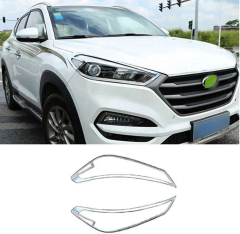 Hyundai Tucson Uyumlu 2015 2018 Ön Far Kaplama ABS Krom Parça