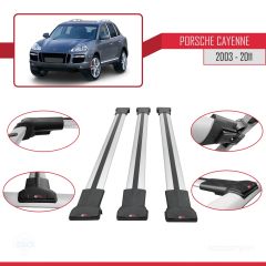 Porsche Cayenne 2003-2011 Arası ile Uyumlu FLY Model Ara Atkı Tavan Barı GRİ 3 ADET BAR