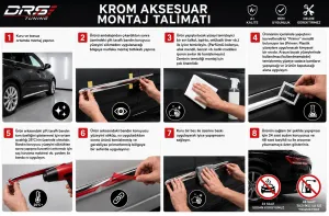 Honda Civic 2016-2018 Krom Kapı Direk Aksesuarı 6 Parça P. Çelik thumb 2