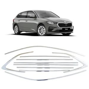 Skoda Scala Uyumlu Krom TAM TUR 10 PARÇA Cam Alt Çıtası 2019-2023 Parça - Görsel 2