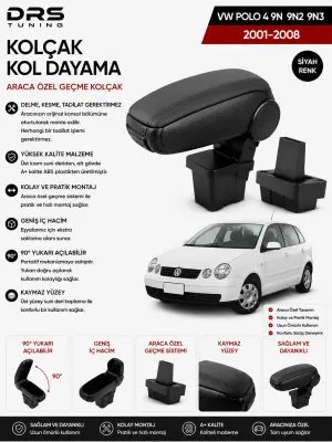 Volkswagen Polo 4 9N 9N2 9N3 2001 - 2008 Kolçak Kol Dayama Siyah