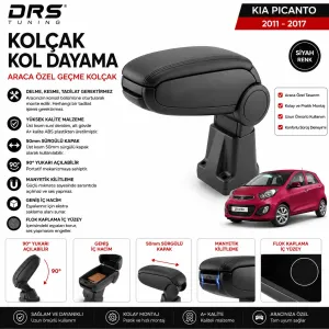 Kia Picanto 2011 - 2017 Kolçak Kol Dayama Siyah