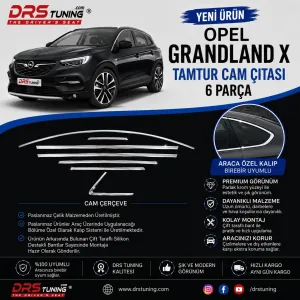 Opel Grandland X Krom Cam Çıtası 6 Parça