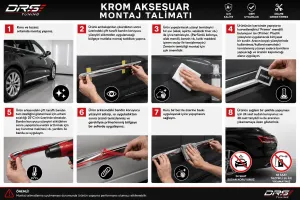 Volkswagen Golf Uyumlu 8 Hatchback Krom Kapı Eşik Koruması Sport Line 4 Parça. 2020 Üzeri Parça - Görsel 2