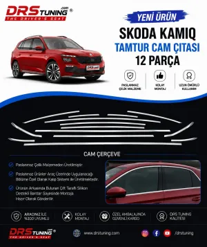 Skoda Kamiq 2019+ Krom Cam Çerçevesi 12 Parça
