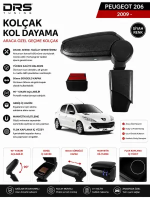 Peugeot 206 2009 - 2012 Kolçak Kol Dayama Siyah
